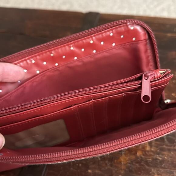 Brighton Red Leather Wristlet - Picture 3 of 4